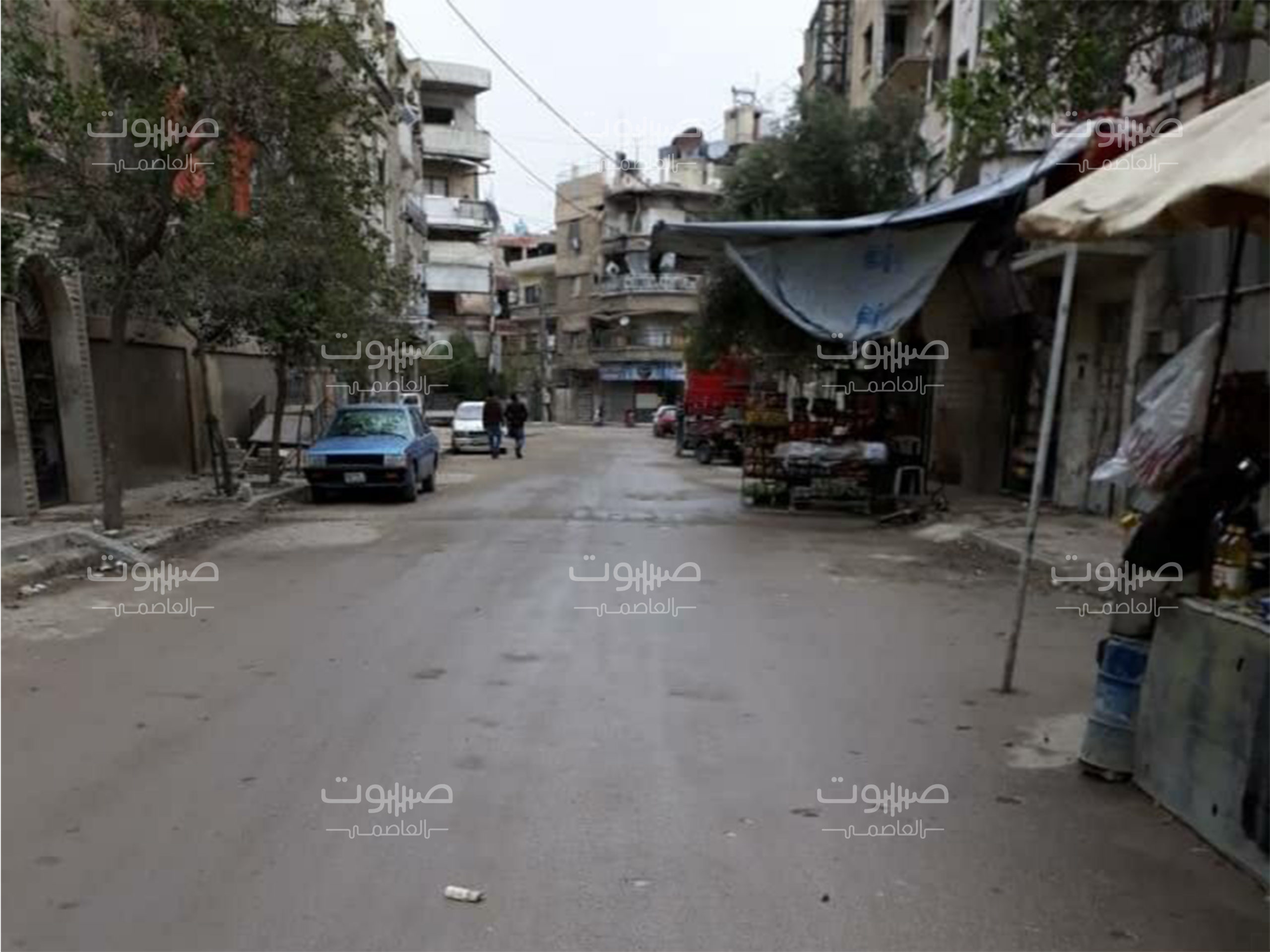 تمزيق صورة للأسد في دوما