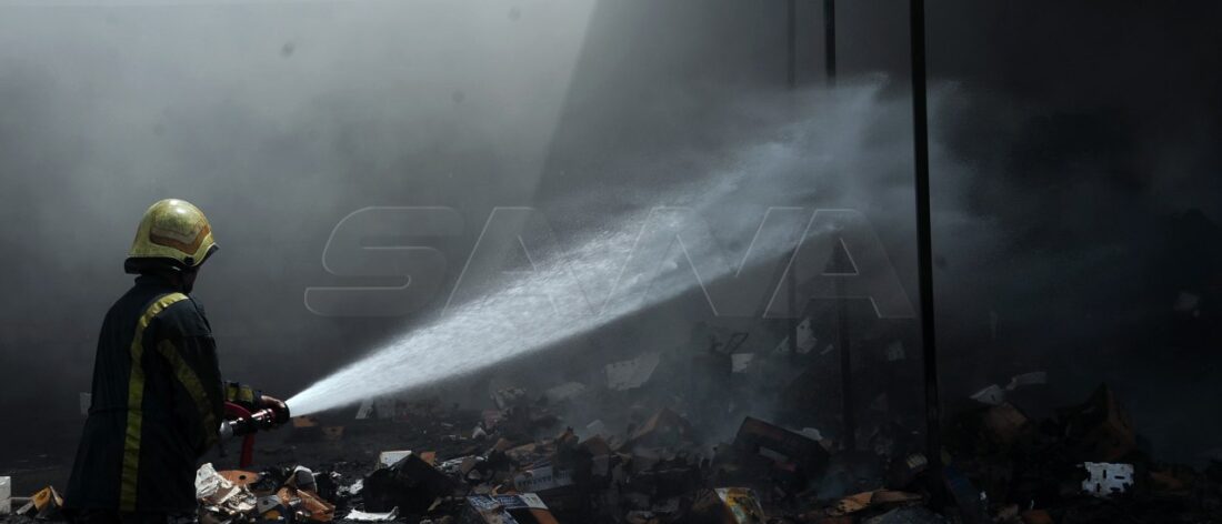 حريق في مستودع لصناديق "الفلين" في حي الزبلطاني بدمشق