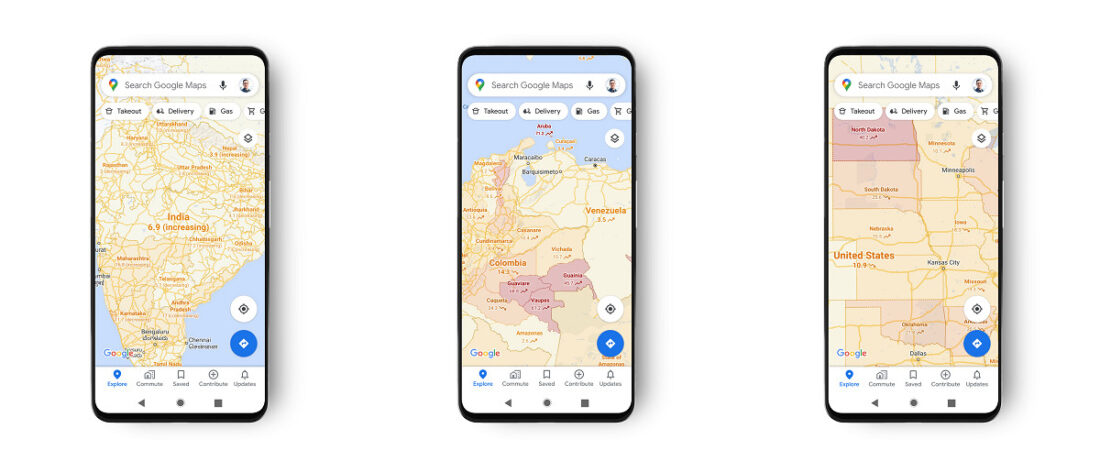 Google Maps تعلن عن ميزة جديدة لمعرفة مناطق توزع مصابي كورونا